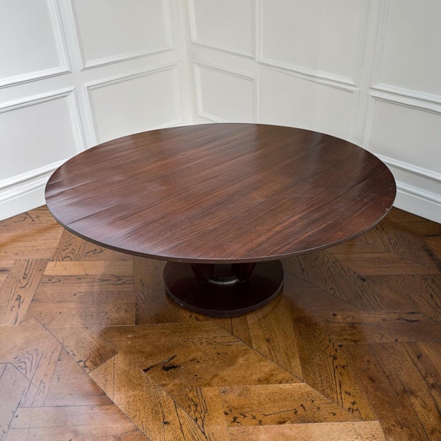 Art Deco Barbara Barry for Baker Large Art Deco Mahogany Dining Table For Sale - Image 3 of 8
