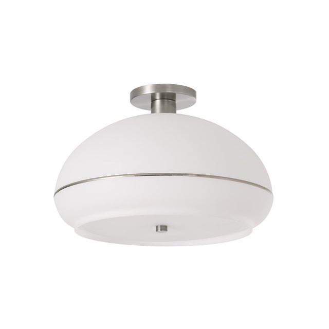 The Morelli Flush Mount is a modern lighting fixture in NOVA's collection, featuring a sleek satin nickel finish with a...