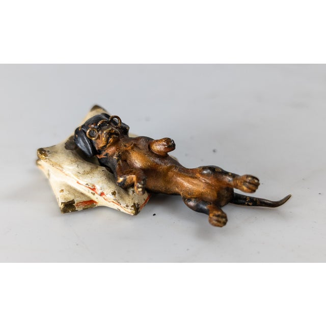 We are selling this cute and charming small Austrian cold painted bronze. This bronze is attributed to Bergman and...