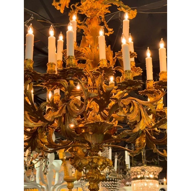Fine 19th C. French Gilt Bronze Chandelier For Sale In Dallas - Image 6 of 7