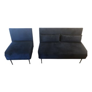 elm west banquette modern velvet chair chairish