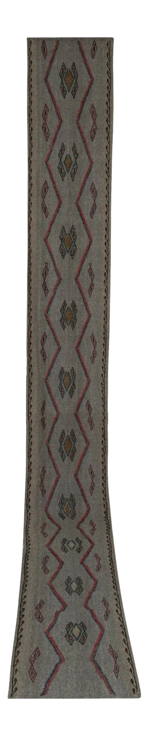Vintage Turkish Kilim Runner - Jacim Rug 1'12" X 15'1"