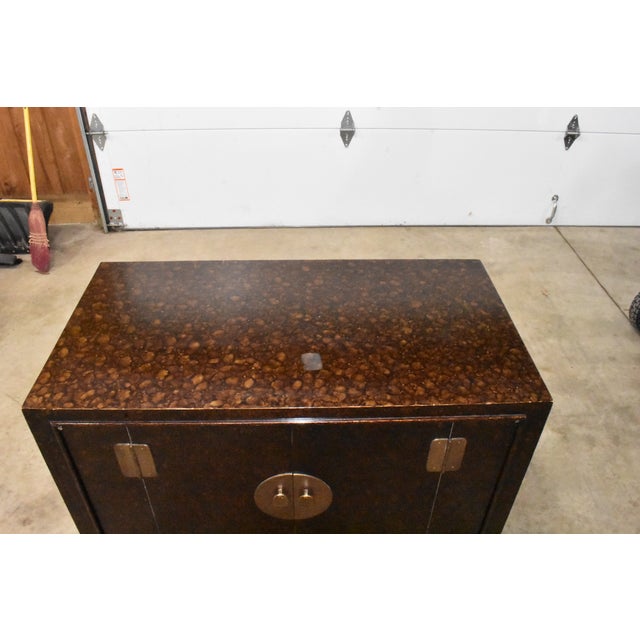 John Stuart Mid Century Hollywood Regency Faux Tortoise Credenza For Sale In Columbus - Image 6 of 14