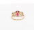 Red Antique Red Spinel and Old Mine Diamond 14k Yellow Gold Three-Stone Ring Size 5.5 For Sale - Image 8 of 10