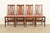 A rare set of four Mission or Arts & Crafts period H-back dining chairs By Gustav Stickley USA, Circa 1912 Gorgeous...