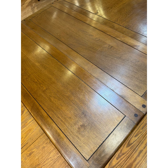 Brown Vintage Trestle Refectory Dining Table With 2 Leaves For Sale - Image 8 of 12