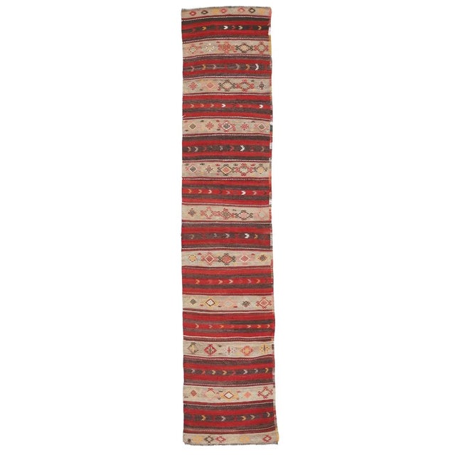 Textile Mid 20th Century Vintage Kilim Runner For Sale - Image 7 of 7