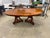 Vintage Neoclassical Regency Style Cherry and Burl Wood Pedestal Oval Dining Table with 2 leaves Design Plus Gallery...