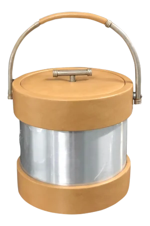 Vintage Vinyl and Chrome Ice Bucket