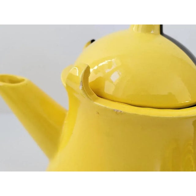 Black Vintage Two-Tone Ceramic Luc Coffee Service by Auguste Lucchesi, Vallauris, 1950s, Set of 15 For Sale - Image 8 of 10