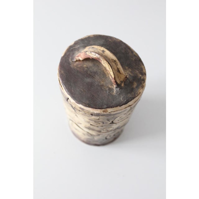 Ceramic Vintage Handmade Studio Pottery Lidded Jar For Sale - Image 7 of 16