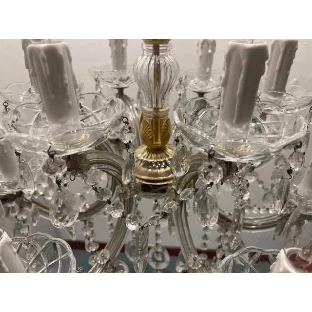 Large Crystal Maria Teresa Chandelier with 24 Lights, 1960s For Sale - Image 12 of 13