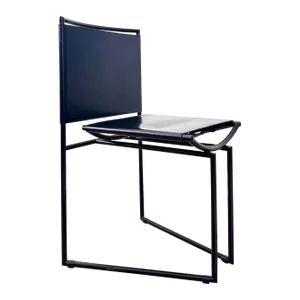 Black Leather Model 91 Chair by Mario Botta for Alias, 1991 (Pair of 2 Available, Sold Individually)