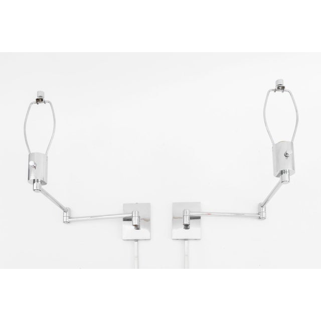 Hinson Late 20th Century Hinson Lighting Chrome Swing-Arm Wall Lights, Pair For Sale - Image 4 of 13