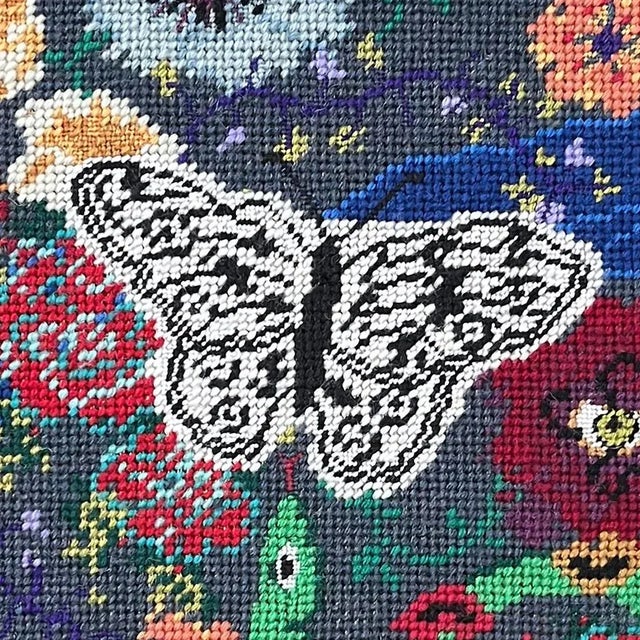 Hand-Embroidered "Nightswimming" Original Needlepoint Canvas, One of a Kind For Sale - Image 6 of 8