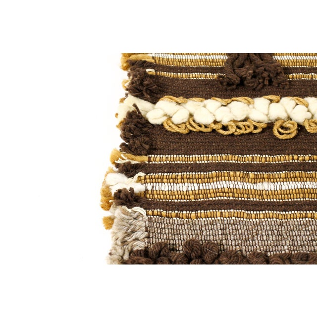 Vintage Mid Century 70’s Woven Textile Wall Hanging Fiber Art — Earthtone Abstract For Sale - Image 4 of 4