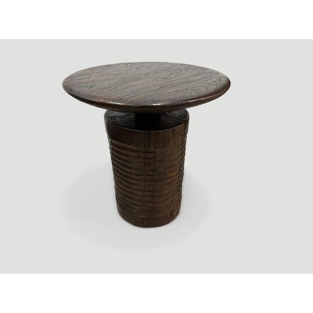 Andrianna Shamaris Impressive Century Old Teak Wood Side Table or Entry Table For Sale - Image 17 of 18