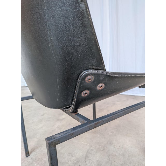 Vintage Lupina Shell Chair in Black Leather by Niko Kralj for Stol Kamnik, 1970s For Sale - Image 14 of 18