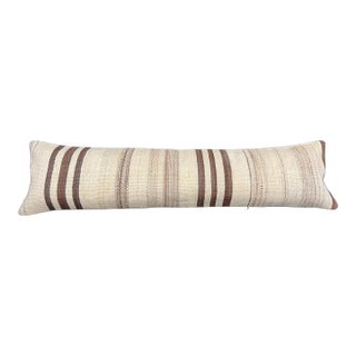 Turkish Hemp Pillow Cushion Natural Beige Brown Cushion Cover 12x46 For Sale