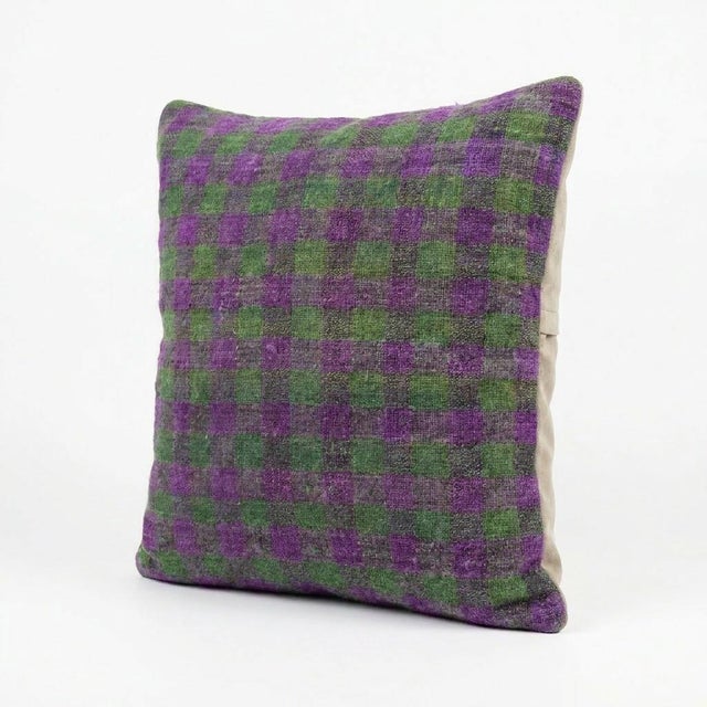 Mid-Century Modern Turkish Wool Kilim Pillow Cover 16'' X 16'' For Sale - Image 3 of 4