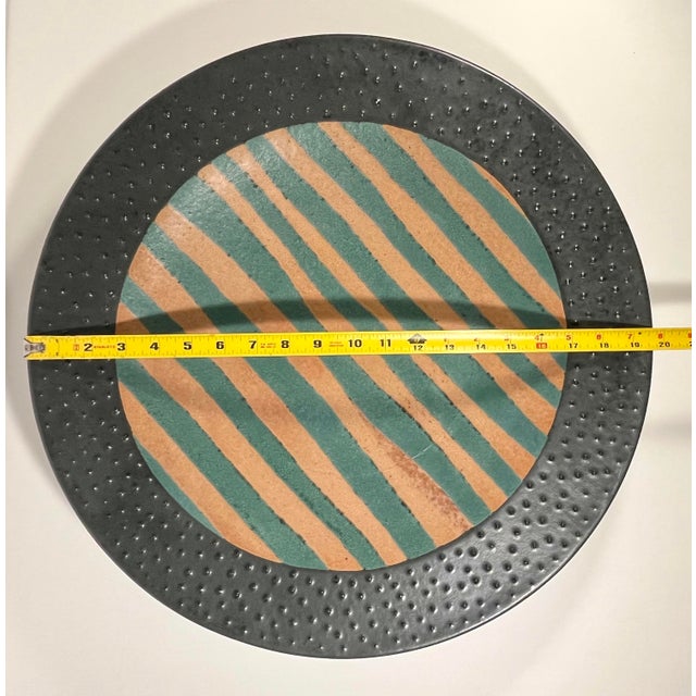 Ceramic Masuo Ojima Vintage Ceramic Wall Hanging Platter Studio Pottery 19.5"d For Sale - Image 7 of 8