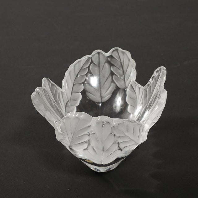 Mid-Century Modernist Lalique "Compiegne" Frosted & Clear Glass Bowl For Sale - Image 14 of 17