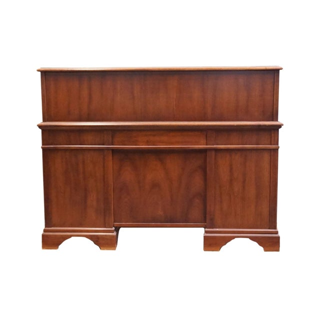 Jasper Cabinet Solid Mahogany & Elm Burl Traditional Regency Inspired 54" Roll Top Desk For Sale - Image 14 of 16