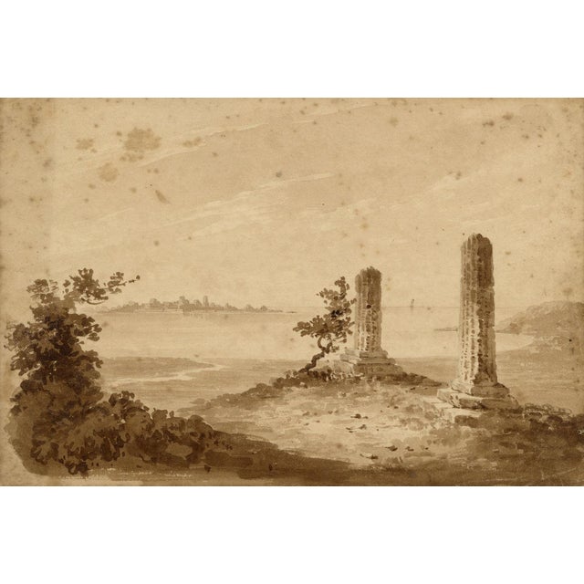 Brown William Page, Temple of Olympian Zeus, Agrigento, Sicily, Watercolour For Sale - Image 8 of 8