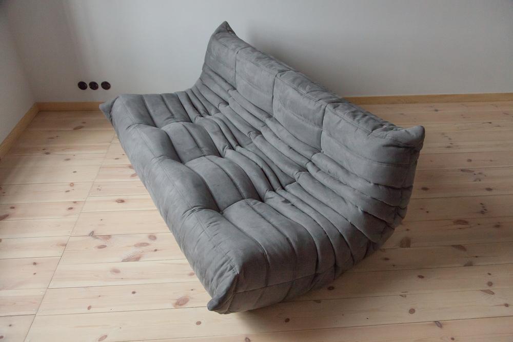 Grey Microfiber Togo 3-Seater Sofa by Michel Ducaroy for Ligne