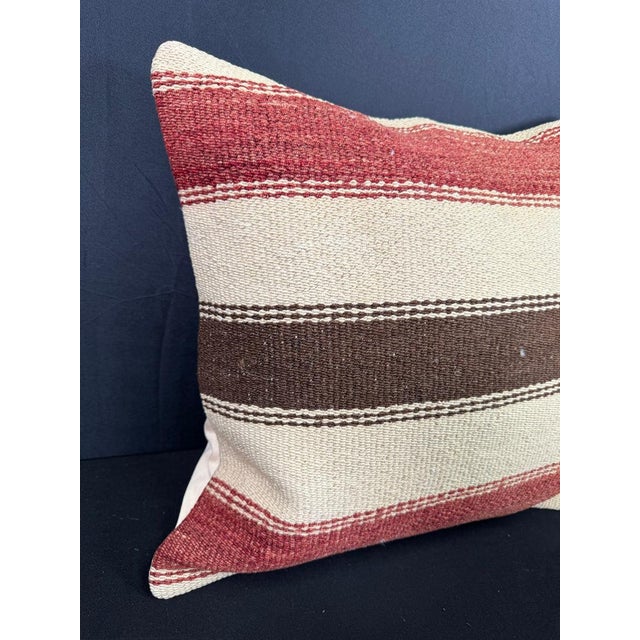 Turkish Hemp Pillow Cushion Natural Beige Red Pillow Cushion Cover 20x20 #30551 Enhance your home decor with our Kilim...