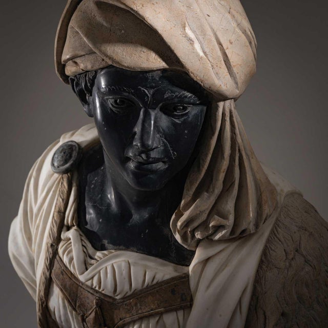 Bust of an African Man, 20th Century, Marble For Sale - Image 13 of 18