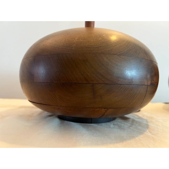 Mid-Century Wood Genie Bulb Lamps - a Pair For Sale In Detroit - Image 6 of 10