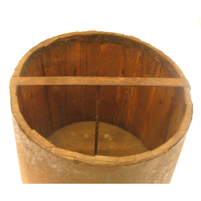 Late 19th Century Antique French Wood & Metal Grain Measure Bucket For Sale - Image 5 of 6