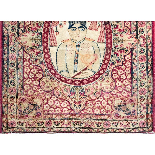 Early 20th Century Persian Pictorial Lavar Kirman Rug For Sale - Image 4 of 15