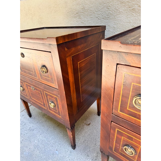 Wood 1990s Pair of Ebanista Wood Nightstand Sidetables For Sale - Image 7 of 17