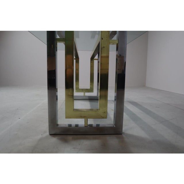 Gold Dining Table in Chrome and Brass by Zevi, 1970s For Sale - Image 8 of 15