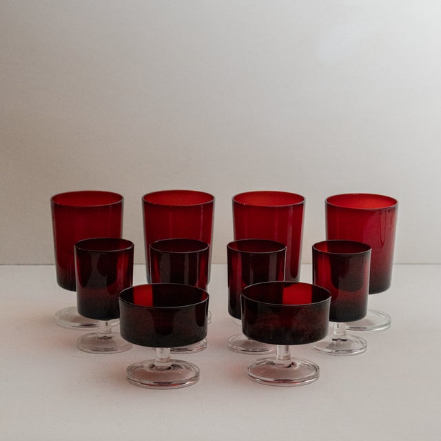Mid-Century Modern 1970s French Cocktail Glasses by Cristal d'Arques-Durand, Luminarc - Set of 10 For Sale - Image 3 of 4
