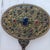 Victorian 1950s Grand Scale Jeweled Brass Hand Mirror - Hollywood Regency Filigree For Sale - Image 3 of 11