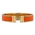 Hermes Bangle Bracelet Orange Enamel Click H Designer Statement 6.25" For Sale