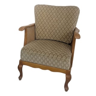 Chippendale Lounge Chair with Raffia For Sale