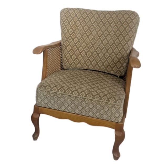 Chippendale Lounge Chair with Raffia For Sale