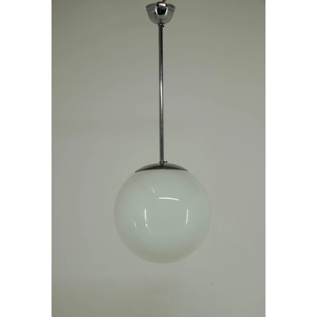 Bauhaus Minimalistic Chrome-Plated Type 5878 Chandelier by Franta Anyz, 1930s For Sale - Image 4 of 10