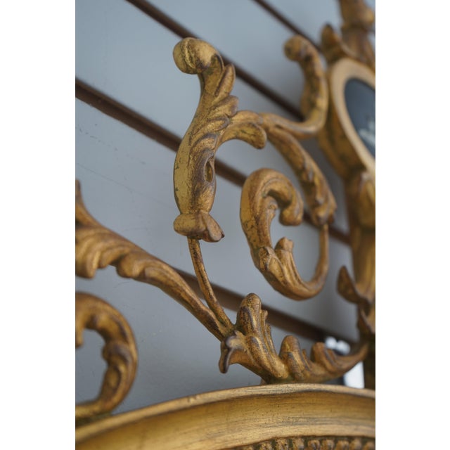 Gold Carvers Guild Oval Louis XV Gold Frame Wall Mirror For Sale - Image 8 of 11