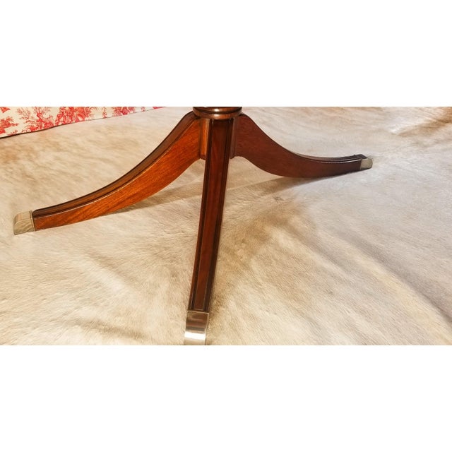 Final Clearance Red Flame Figured Fruitwood Banded Exceptional Grade A+ Veneer Table of 20th C. For Sale - Image 13 of 13