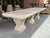 Cream Authentic Hand Carved 3-Pedestal Limestone Garden Table From Provence, France For Sale - Image 8 of 18