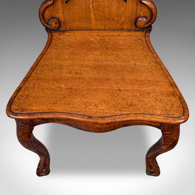 Antique Reception Hall Chair, Scottish, Oak, Side, Occasional Seat, Victorian For Sale - Image 9 of 10