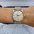 Gold Ladies Vintage Rolex Oyster Perpetual 34mm 6567 Diamond Bezel Steel Gold Watch For Sale - Image 8 of 8