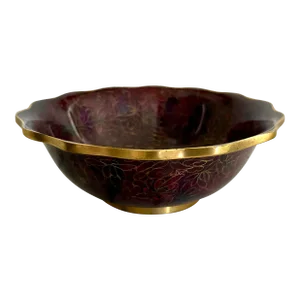 Vintage Cloisonne Brass Trim Bowl