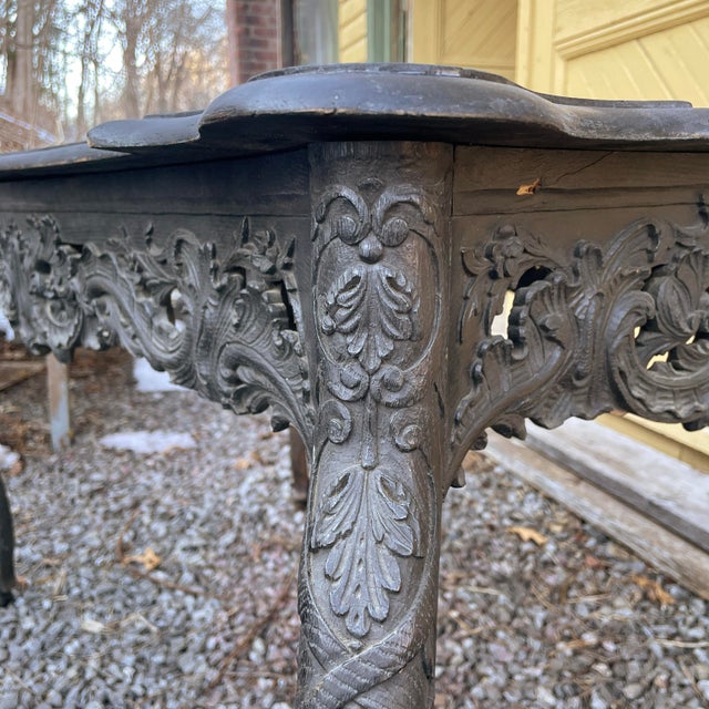 Mid 19th Century Early 1900s Dining/Console Table With Hand-Carved Details For Sale - Image 5 of 8