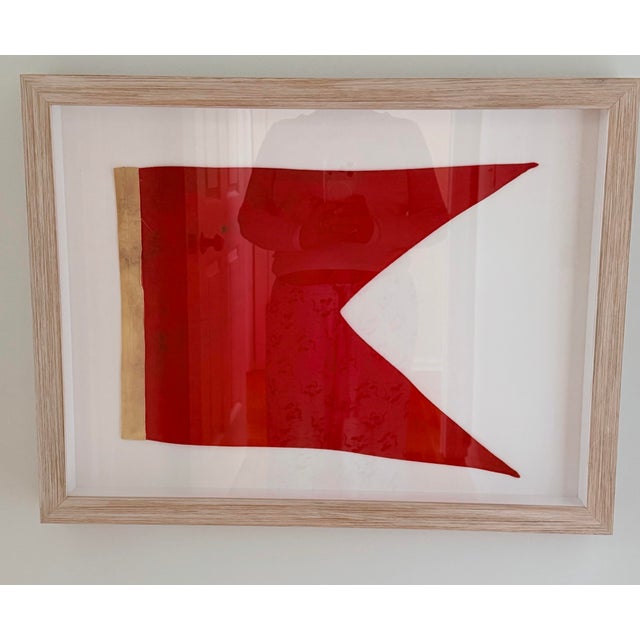 Framed Antique Signal Flags-Set of 3 For Sale In Savannah - Image 6 of 15